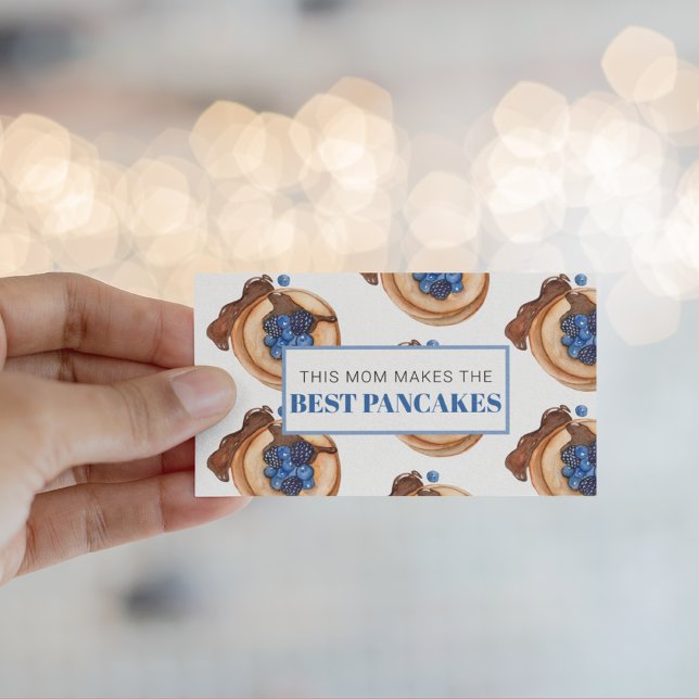 Tarjeta De Visita Mamá moderna hace el mejor regalo de panqueques (Subido por el creador)