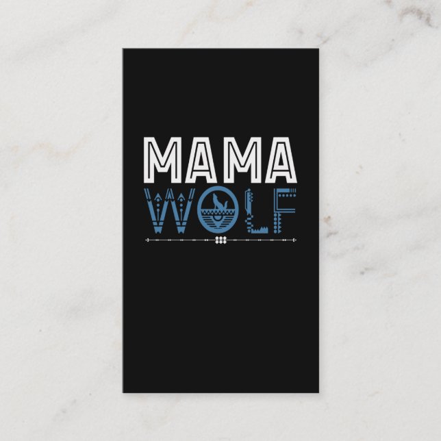 Tarjeta De Visita Mama Wolf Nativo American Art Mother (Anverso)