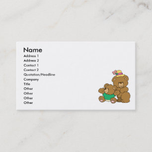 Tarjeta De Visita Mamá y bebé oso varón