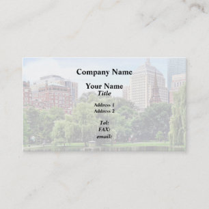 Tarjeta De Visita Mamáes de Boston - Vista desde el jardín público d