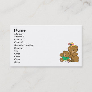 Tarjeta De Visita Mami and Baby Boy Bear