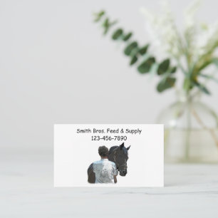 Tarjeta de visita Man Holding Horse Light