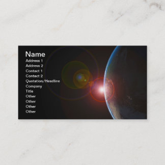 TARJETA DE VISITA MAÑANA DE LA TIERRA 688 PLANETAS ESPACIALES SUNRIS