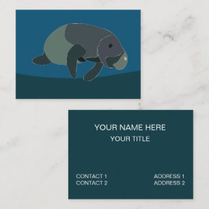 Tarjeta De Visita Manatee Marine Wildlife