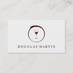 Tarjeta De Visita Mancha de vino tinto elegante con copa de vino