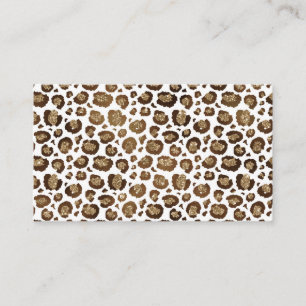 Tarjeta De Visita Manchas de Leopardo Animales Salvajes Brillo Dorad