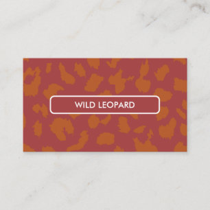 Tarjeta De Visita Manchas de leopardo de piel de animal naranja