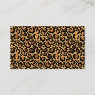 Tarjeta De Visita Manchas de Leopardo Marrón Elegante Animal Salvaje