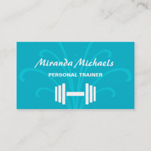 Tarjeta De Visita Mancuerna de Entrenador Personal Aqua