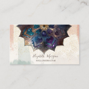 Tarjeta De Visita Mandala,Arroz de pincel acuarela de Confetti