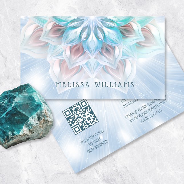 Tarjeta De Visita Mandala azul etéreo (Subido por el creador)
