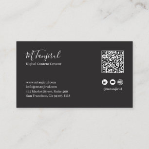 Tarjeta De Visita Mandala azul y azul profundo Código QR