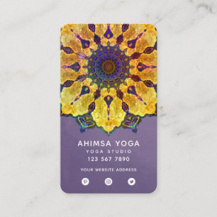 Tarjeta De Visita Mándala Boho Dorado