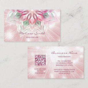 Tarjeta De Visita Mandala brillante PInk