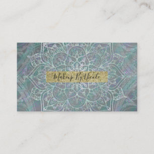 Tarjeta De Visita Mandalá Brillo Irisado Boho Chic
