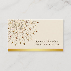 Tarjeta De Visita Mandala clásica Lotus del instructor de la yoga
