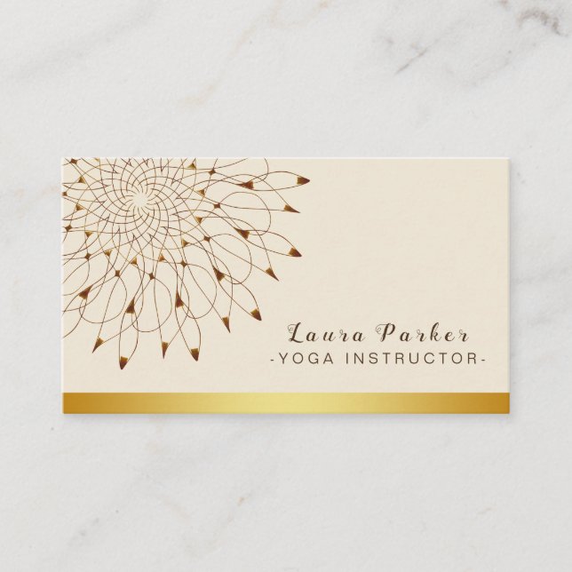 Tarjeta De Visita Mandala clásica Lotus del instructor de la yoga (Anverso)