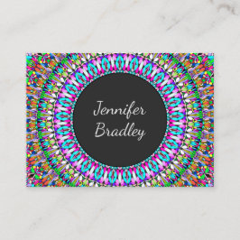 Tarjeta De Visita Mandala colorida de la flor