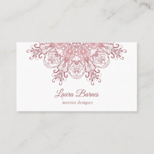 Tarjeta De Visita mandala. coralino floral étnico