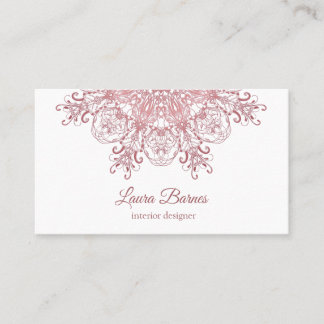Tarjeta De Visita mandala. coralino floral étnico