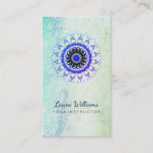 Tarjeta De Visita Mandala Damask Lotus Flower Meditation holístico