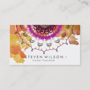 Tarjeta De Visita Mandala Damask Yoga Meditación Masaje Holístico