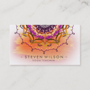 Tarjeta De Visita Mandala Damask Yoga Meditación Masaje Holístico