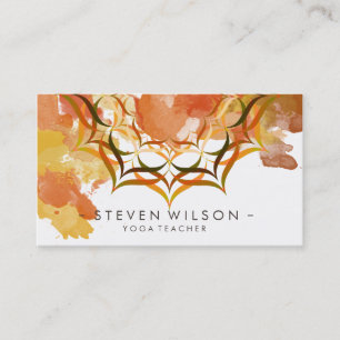 Tarjeta De Visita Mandala Damask Yoga Meditación Masaje Holístico