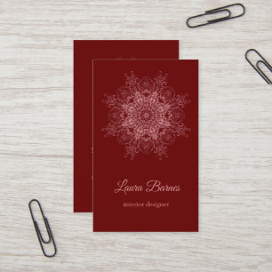 Tarjeta De Visita mandala de coral de origen floral.