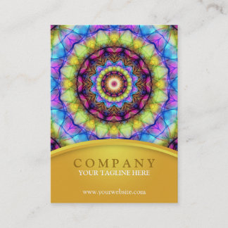 Tarjeta De Visita Mandala de cristal del arco iris - rechoncha