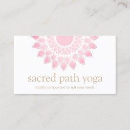 Tarjeta De Visita Mandala de flores Lotus rosa claro