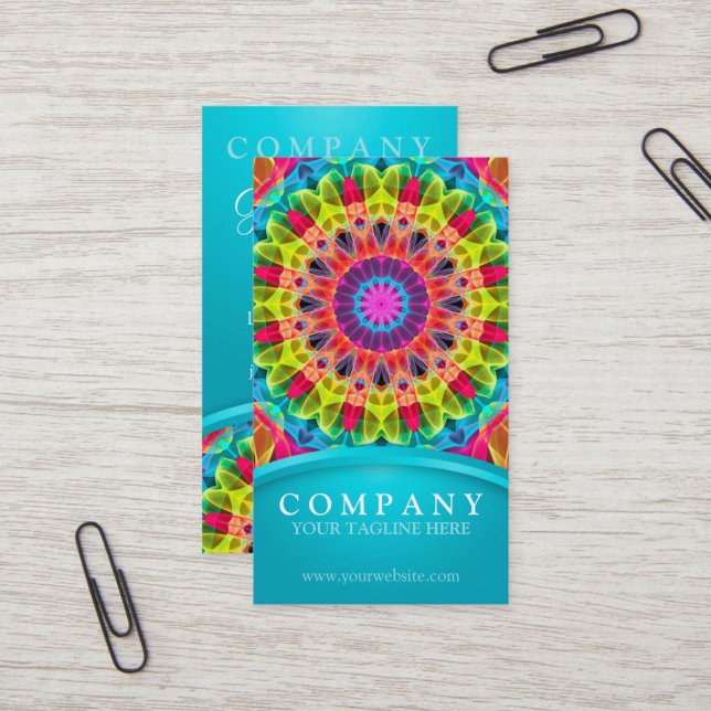 Tarjeta De Visita Mandala de la flor de la energía - (Anverso/Reverso In Situ)