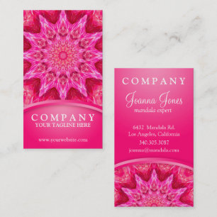 Tarjeta De Visita Mandala de la flor de la estrella de las rosas