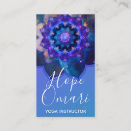 Tarjeta De Visita Mandala de Loto Azul
