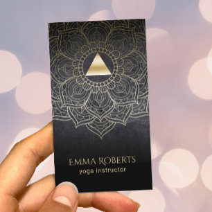 Tarjeta De Visita Mandala de Lotus del triángulo del oro del