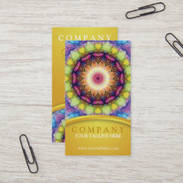 Tarjeta De Visita Mandala del vidrio del arco iris