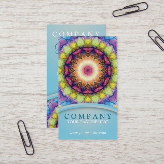 Tarjeta De Visita Mandala del vidrio del arco iris (Anverso/Reverso In Situ)