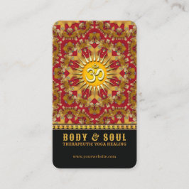 Tarjeta De Visita Mandala dorada curar el yoga del amor