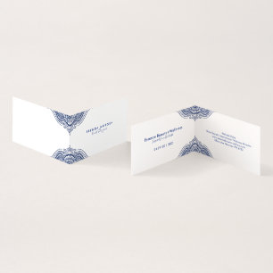 Tarjeta De Visita Mandala elegante azul oscuro