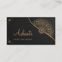 Tarjeta De Visita Mandala elegante moderna de oro negro