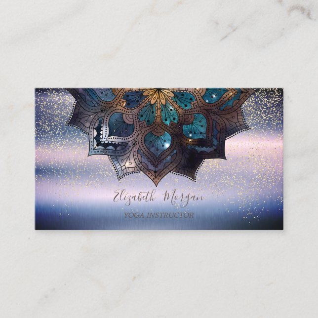 Tarjeta De Visita Mandala elegante profesional de Guay,Yoga Confetti (Anverso)