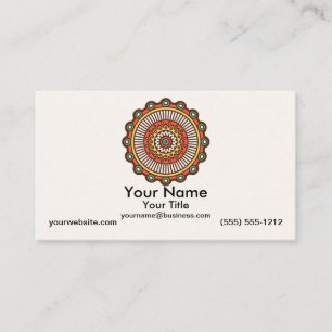 Tarjeta De Visita Mandala en crema