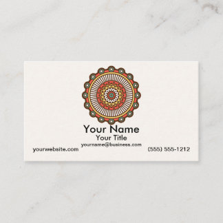 Tarjeta De Visita Mandala en crema