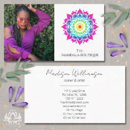 Tarjeta De Visita Mandala Esotérico Holístico Metafísico Foto Boho