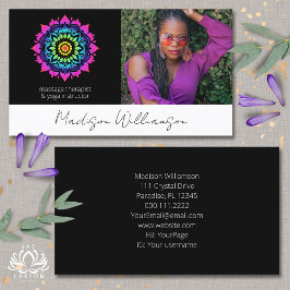 Tarjeta De Visita Mandala Esotérico Holístico Metafísico Foto Boho 
