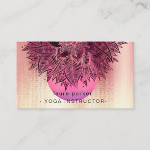 Tarjeta De Visita Mandala Floral Boho Masaje Yoga Instructor Busine