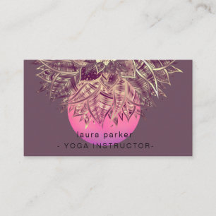 Tarjeta De Visita Mandala Floral Boho Masaje Yoga Instructor Busine