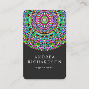 Tarjeta De Visita Mandala floral colorida