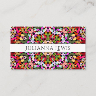 Tarjeta De Visita Mandala floral colorida