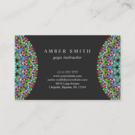 Tarjeta De Visita Mandala floral colorida